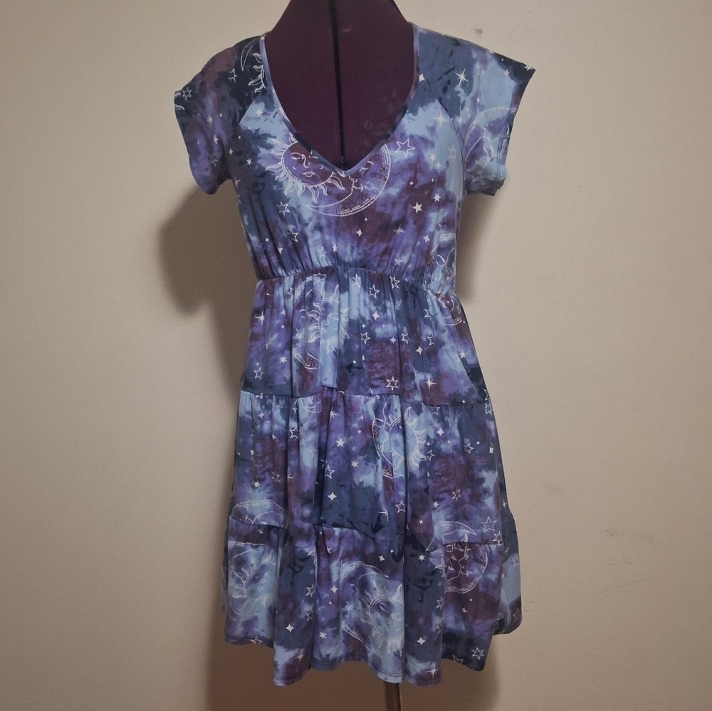 No Boundaries Starry Night Dress - Purple and Blue